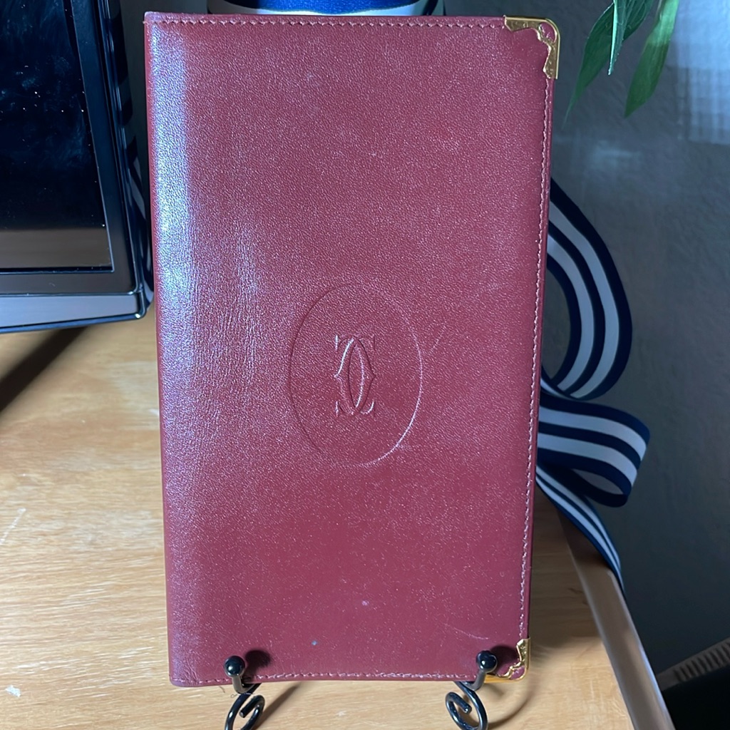 Cartier Must De Cartier Bordeaux Calfskin Leather Bifold Long Wallet